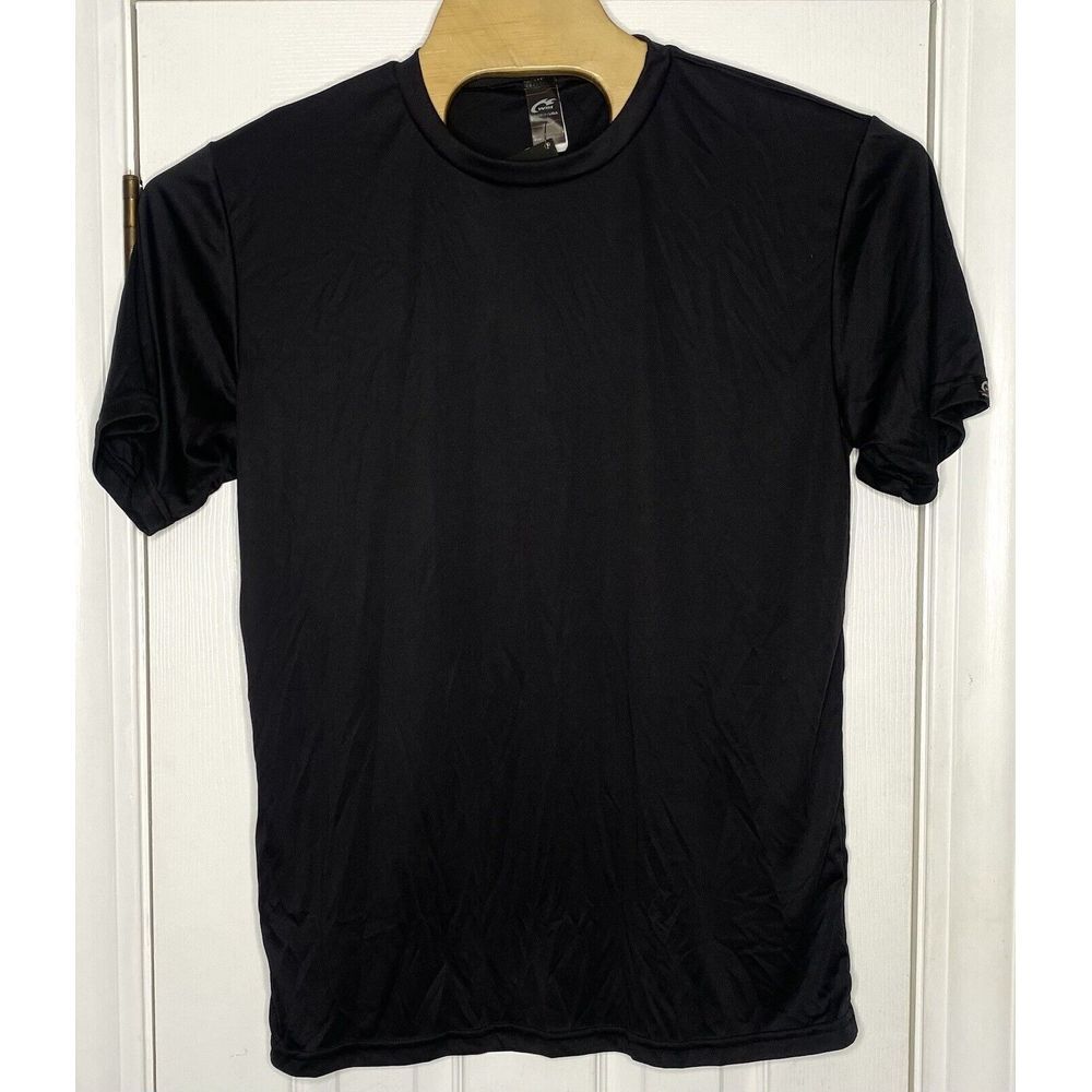 WSI Sports Men's Athletic Microtech‎ Loose Short Sleeve Shirt Black Size Large